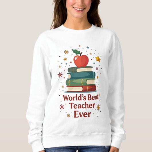 Der beste Lehrer der Welt je Niedlich und farbenfr Sweatshirt (Vorderseite)