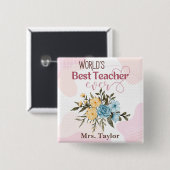 Der beste Lehrer der Welt je Personalisiert Button (Vorne & Hinten)