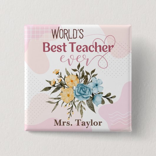 Der beste Lehrer der Welt je Personalisiert Button (Vorderseite)