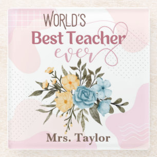 Der beste Lehrer der Welt je Personalisiert Glasuntersetzer