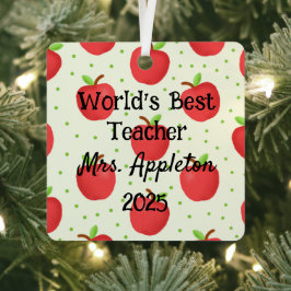Der beste Lehrer der Welt mit Apple Accents - kund Ornament Aus Metall