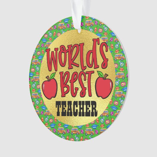 Der beste Lehrer der Welt Ornament (Vorderseite)