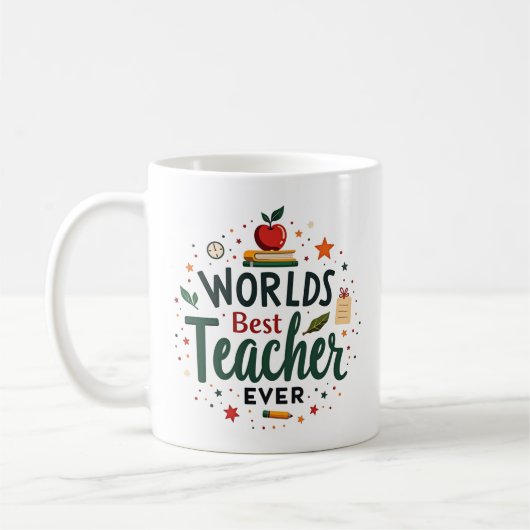Der beste Lehrer der Welt - Personalisiert Kaffeetasse (Links)