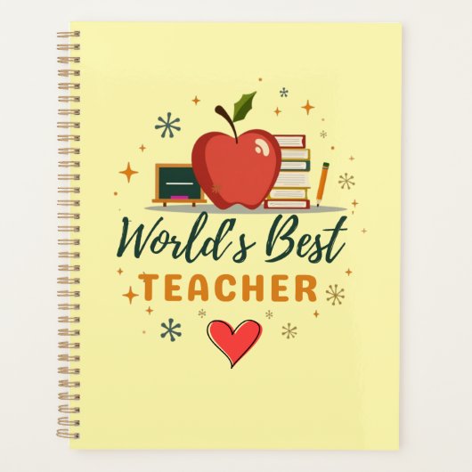 Der beste Lehrer der Welt - Personalisiertes Namen Planer (Vorderseite)