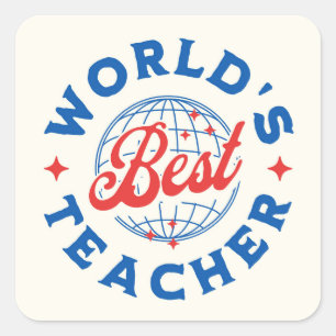 Der beste Lehrer der Welt Quadratischer Aufkleber