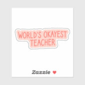 Der beste Lehrer der Welt, zurück zur Schule Aufkleber (Blatt)