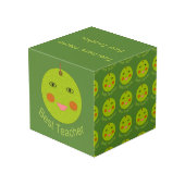 Der beste Lehrer Happy Apple Custom Foto Cube Würfel (Rückseite Schrägansicht)