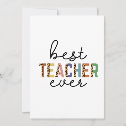 Der beste Lehrer je Einladung (Vorderseite)