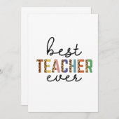 Der beste Lehrer je Einladung (Vorne/Hinten)