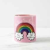 Der beste Lehrer je in Regenbogenfarbe Zweifarbige Tasse (Mittel)