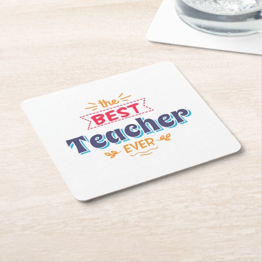 Der beste Lehrer überhaupt Rechteckiger Pappuntersetzer (angewinkelt)