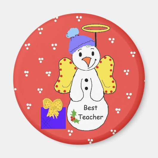 Der beste Lehrer Whimsical Snowman Magnet (Vorne)