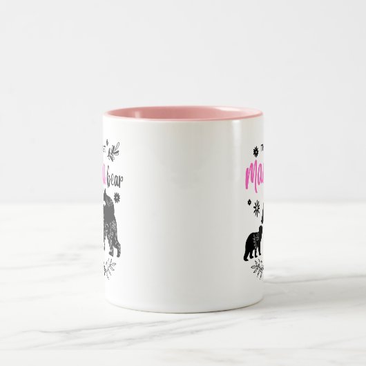 Der beste Mama-Bär mit zwei Bärenjungen Zweifarbige Tasse (Mittel)