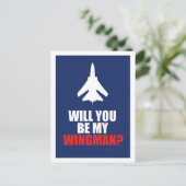 Der beste Mann wirst du mein Wingman sein Postkarte (Stehend Vorderseite)