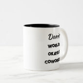 Der beste, maßgeschneiderte Text der lustigen Welt Zweifarbige Tasse (VorderseiteRechts)