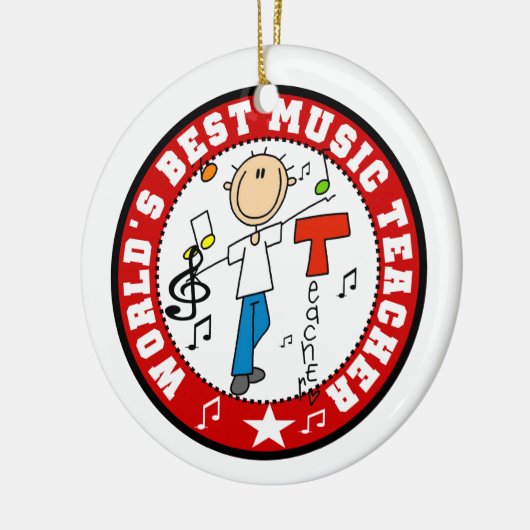 Der beste Musiklehrer der Welt Keramikornament (Links)