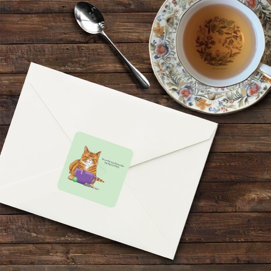 Der beste Muttertag der Katze Quadratischer Aufkleber