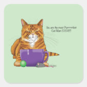 Der beste Muttertag der Katze Quadratischer Aufkleber (Vorderseite)