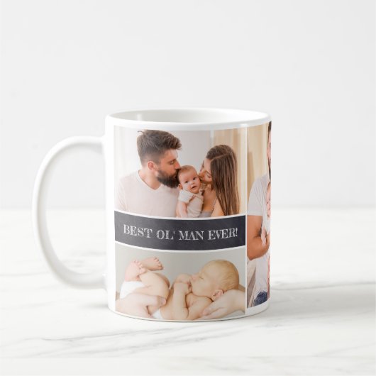 Der beste Ol'man je Custom Fotos Vatertag Kaffeetasse (Links)