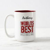 Der beste Onkel individueller Name V2 der Welt Zweifarbige Tasse (Links)
