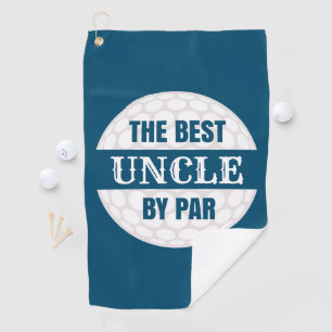 Der beste Onkel von Par Golfers Funny Puff Navy Bl Golfhandtuch