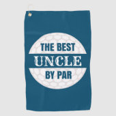 Der beste Onkel von Par Golfers Funny Puff Navy Bl Golfhandtuch (Vorderseite)