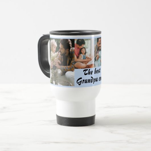 Der beste Opa aller 4 Fotos Himmel Reisebecher (Vorderseite Links)