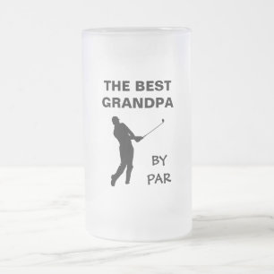 Der beste Opa Durch Par Golf Opa Golfspieler Worts Mattglas Bierglas