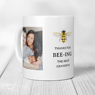 Der beste Opa   Einfache Niedliche Bienen und Foto Kaffeetasse