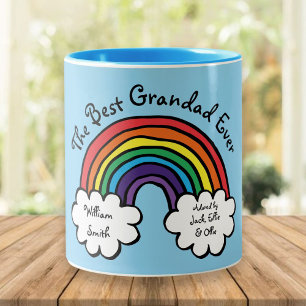 Der beste Opa, Großvater, Papa ever Regenbogen Bla Zweifarbige Tasse