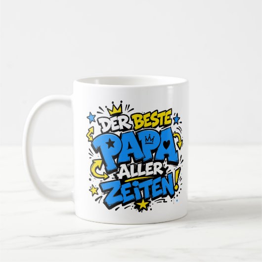 der beste papa aller zeiten 8 graffiti kaffeetasse (Links)