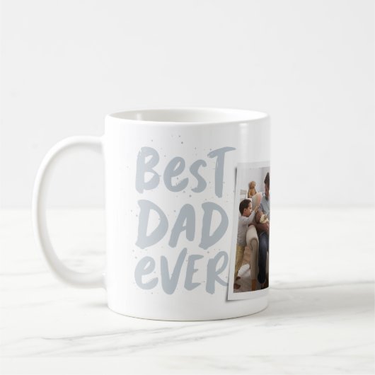 Der beste Papa aller Zeiten blauer Foto Vatertag Kaffeetasse (Links)