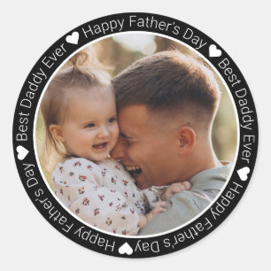 Der beste Papa aller Zeiten, Foto des glücklichen  Runder Aufkleber
