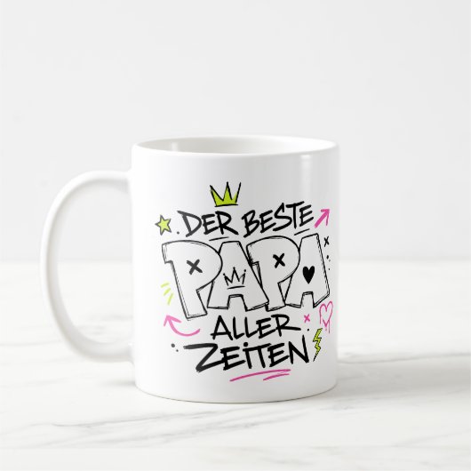 der beste papa aller zeiten graffiti 9 kaffeetasse (Links)