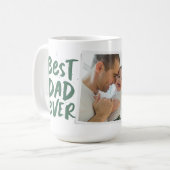 Der beste Papa aller Zeiten, grünes Foto Vatertag Kaffeetasse (Vorderseite Links)