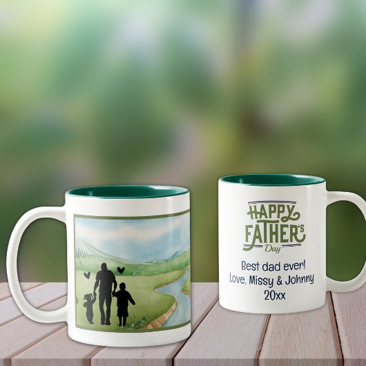 Der beste Papa aller Zeiten! Zwei-Tone-Tasse Zweifarbige Tasse