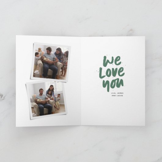 Der beste Papa, der je cooles grünes Foto macht Karte (Innenseite)