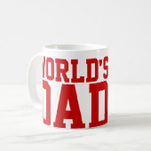 Der beste Papa der Red Sports Schriftart World Kaffeetasse (Vorderseite Links)