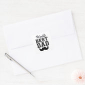 Der beste Papa der Welt mit Schnurrbart Quadratischer Aufkleber (Umschlag)
