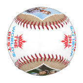 Der beste Papa der Welt, Personalisierten 4 Fotos Baseball (Rückseite)