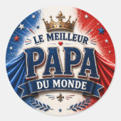 Der beste Papa der Welt Runder Aufkleber (Vorderseite)
