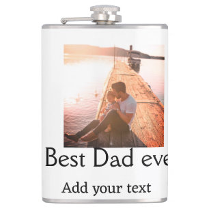 Der beste Papa fügt je Name Bild Väter Tagestext C Flachmann