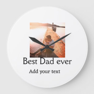 Der beste Papa fügt je Name Bild Väter Tagestext C Große Wanduhr