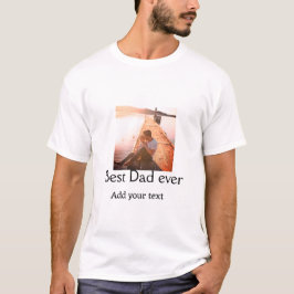Der beste Papa fügt je Name Bild Väter Tagestext C T-Shirt