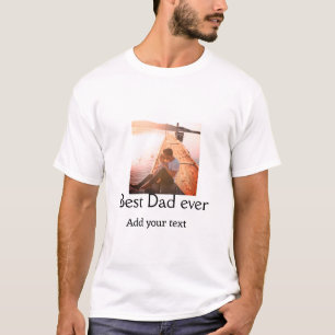 Der beste Papa fügt je Name Bild Väter Tagestext C T-Shirt