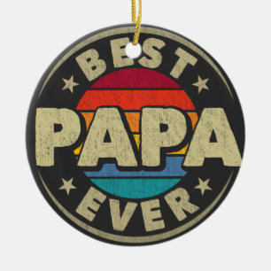 Der beste Papa je Retro Vintager Vater Vatertag Keramik Ornament