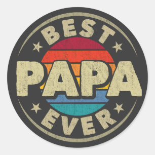 Der beste Papa je Retro Vintager Vater Vatertag Runder Aufkleber