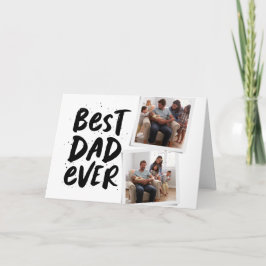 Der beste Papa je trendy zwei Foto schwarzen Vater Karte