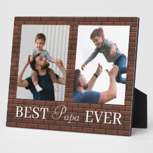 Der beste Papa je Vatertag 2 Foto Collage Plaque Fotoplatte