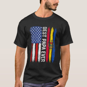 Der beste Papa-je-Vatertag Moldawiens Flagge T-Shirt